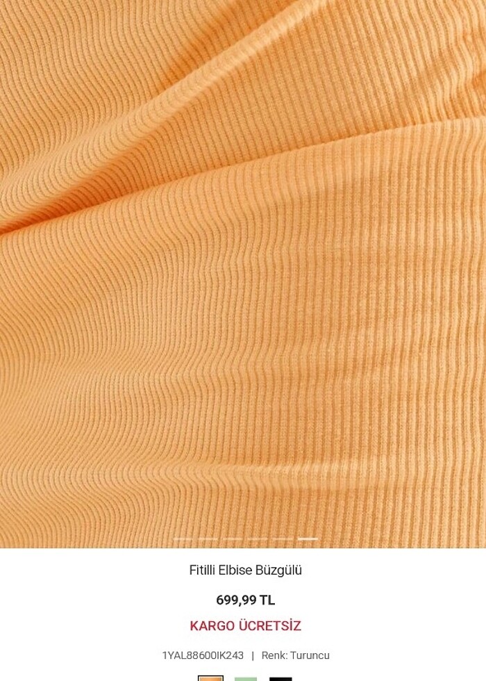 Yazlık likralı turuncu elbise - Görsel 4