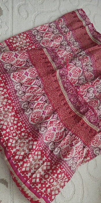 40 Beden Pembe Beli Lastikli Maxi etek