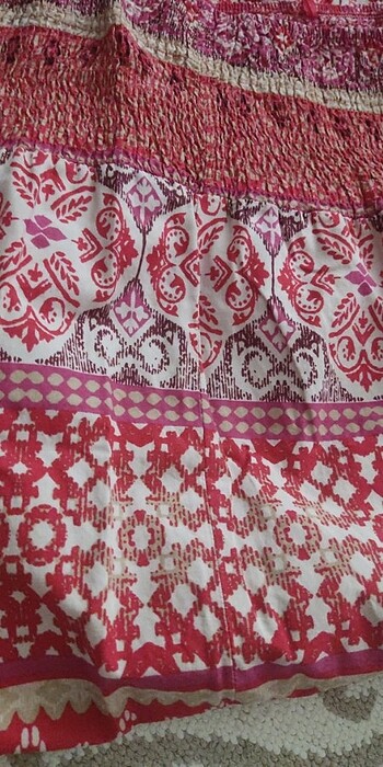 40 Beden pembe Renk Pembe Beli Lastikli Maxi etek