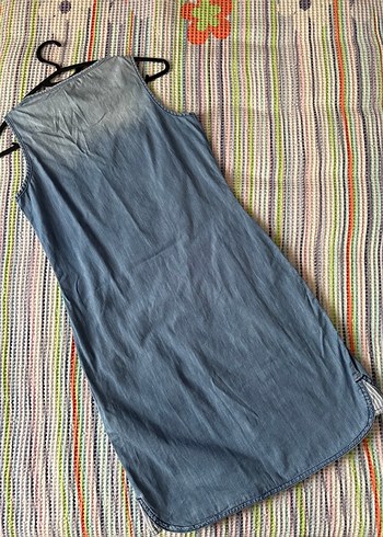 Mavi Kot kısa Elbise - Görsel 3