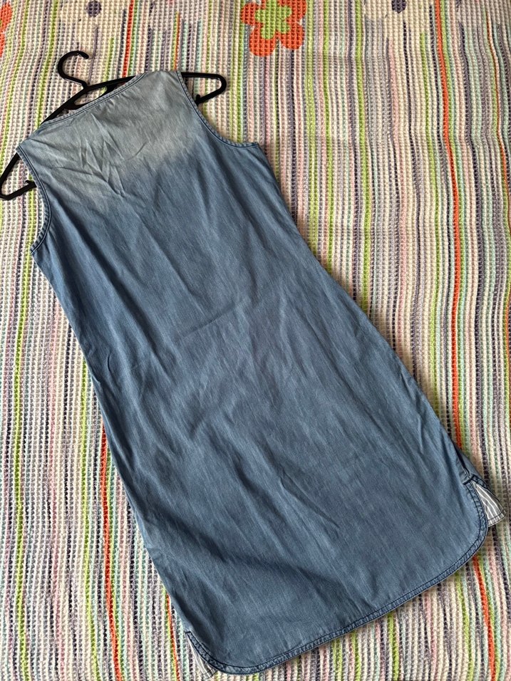 Mavi Kot kısa Elbise - Görsel 3