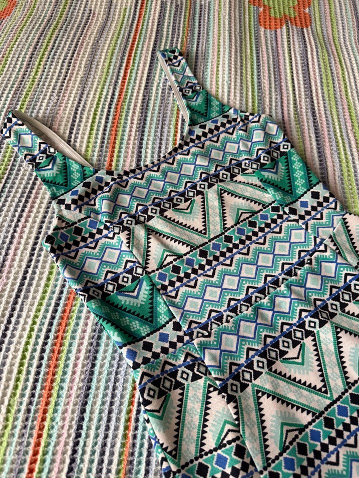 Renkli etnik desen kısa elbise - Görsel 2