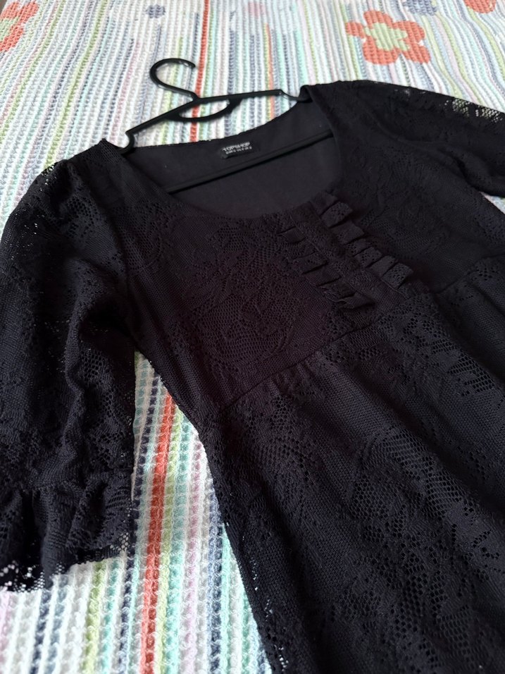 Dantel Detaylı Siyah kısa elbise - Görsel 2