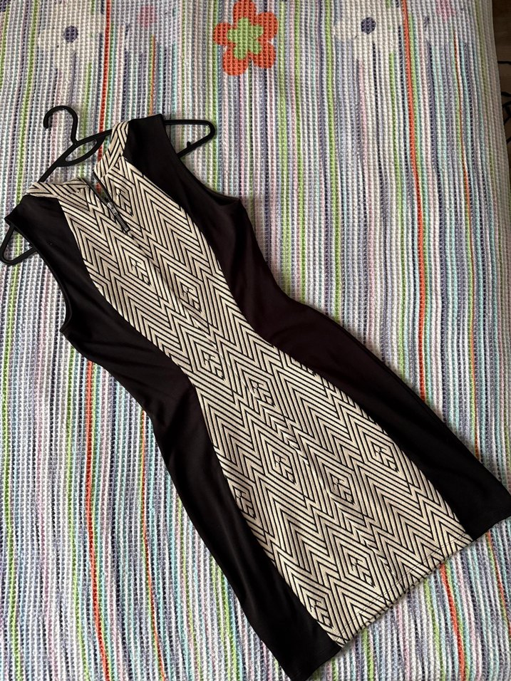 Siyah Desenli elbise - Görsel 2