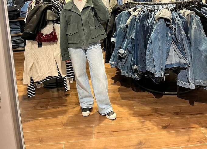 38 Beden mavi Renk STRADİVARİUS D92 WİDE LEG JEANS