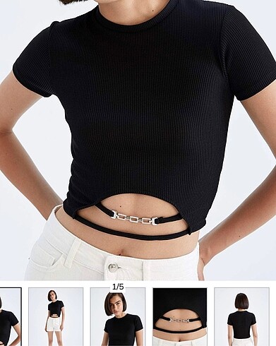 Bershka zincir detay crop