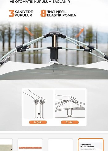 SHUFA Su ve Rüzgar Geçirmez Aile Çadırı 280x240x155 cm - Görsel 8