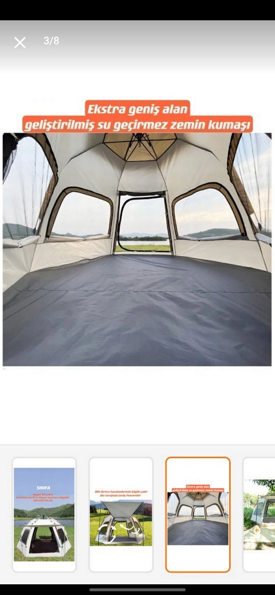 SHUFA Su ve Rüzgar Geçirmez Aile Çadırı 280x240x155 cm - Görsel 3