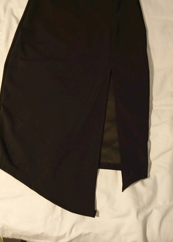 Fermuarlı Kısa Kollu Siyah Midi Blazer - Görsel 3