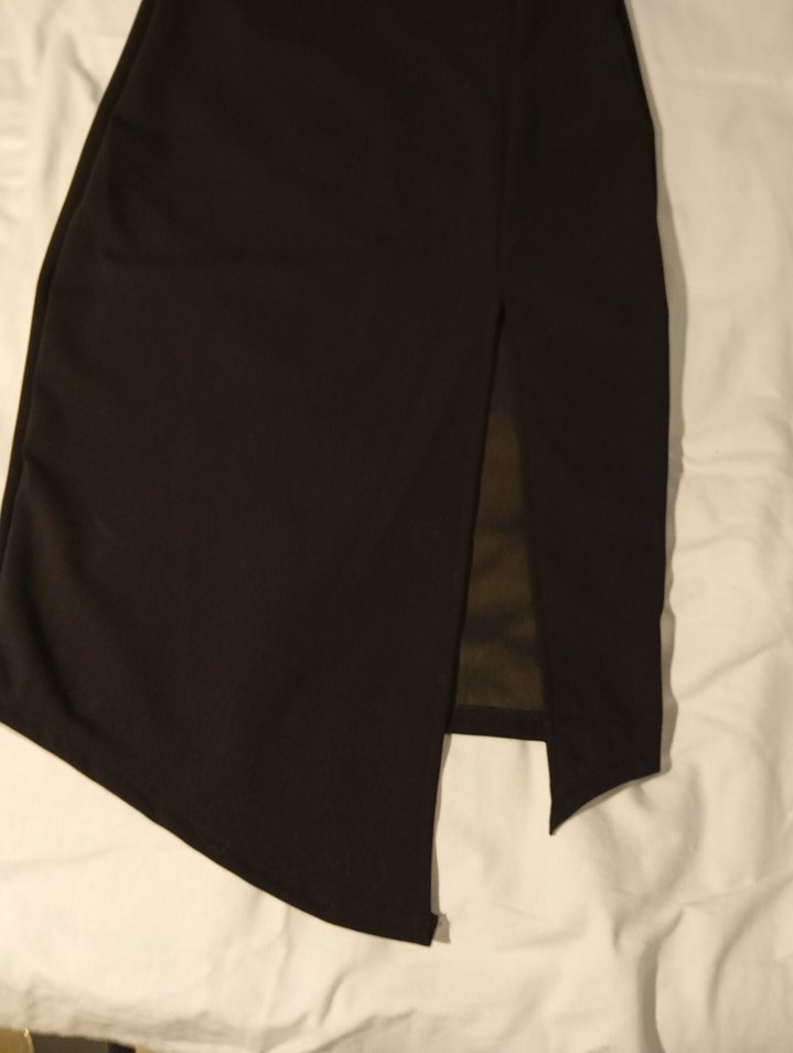 Fermuarlı Kısa Kollu Siyah Midi Blazer - Görsel 3