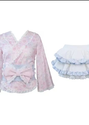 xl Beden Kawaii Lolita Tarz Japon Set