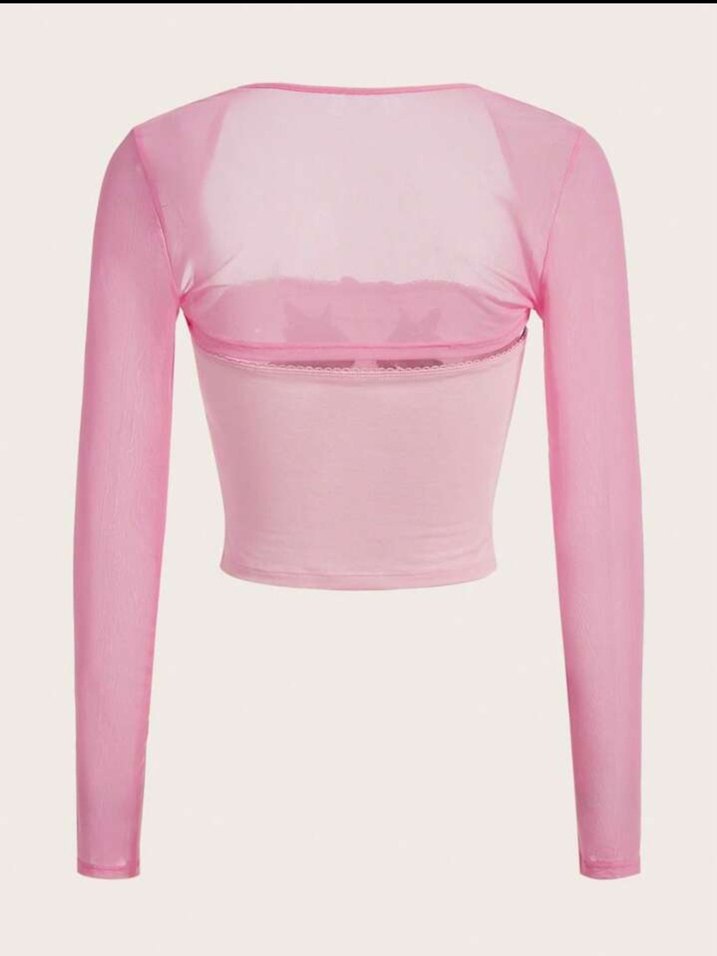 Cutecore Tavşan Desen Tül Bluz - Görsel 2