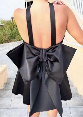 Fiyonk Detay Saten Mini Elbise - Görsel 3