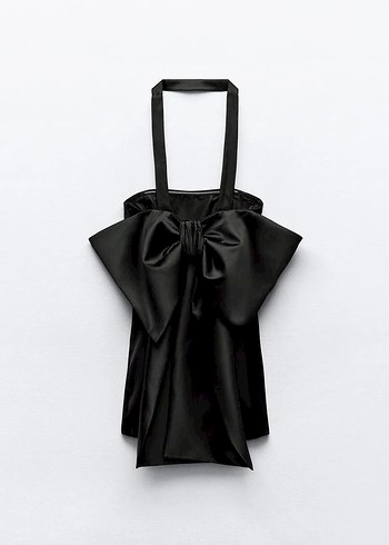 Fiyonk Detay Saten Mini Elbise - Görsel 2