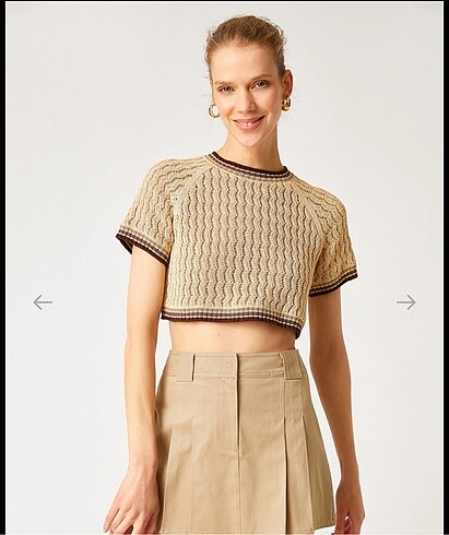 Koton Koton Kısa Kollu Crop Süveter