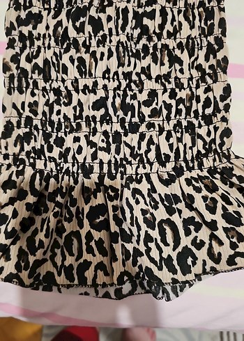 Leopar Desenli Kısa Kollu bluz - Görsel 3