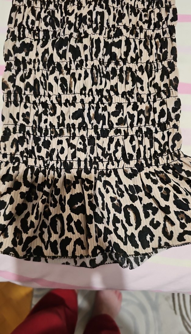 Leopar Desenli Kısa Kollu bluz - Görsel 3