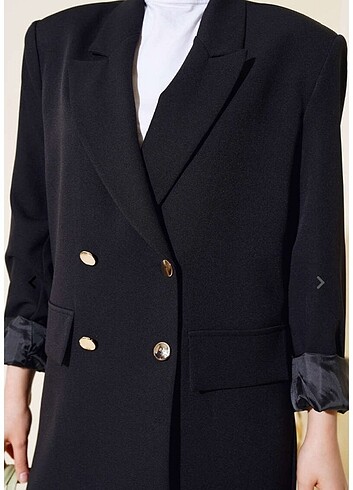 38 Beden siyah Renk Kruvaze yaka blazer ceket