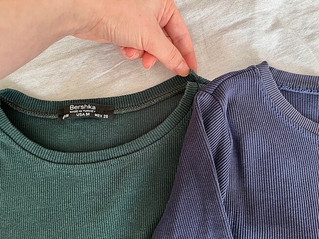 s Beden mavi Renk Bershka fitilli bodyler