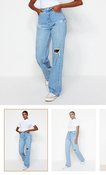 yüksek bel wide leg jean