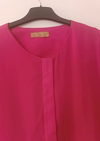 Pembe Parlak Uzun Kadın Elbise - Görsel 3