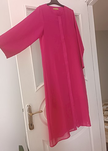 Pembe Parlak Uzun Kadın Elbise - Görsel 4