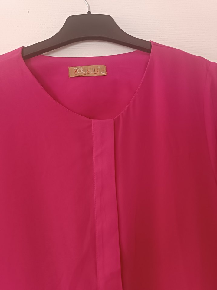 Pembe Parlak Uzun Kadın Elbise - Görsel 3