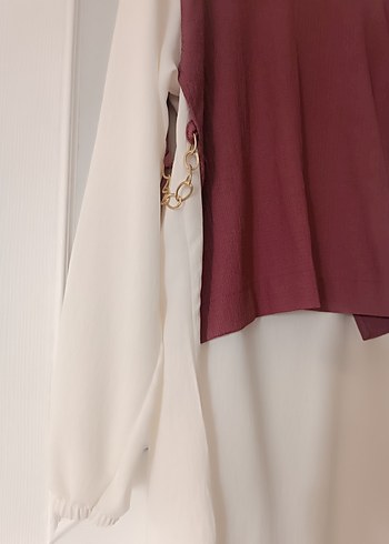 Bordo Uzun Kollu salaj tunik - Görsel 2