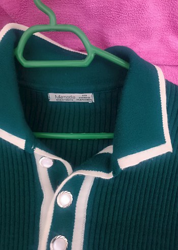 Yeşil Bohem Vintage Uzun Triko Elbise - Görsel 2