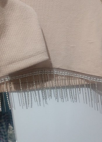 Bej Kısa Triko Kadın Kazak esnektir - Görsel 6