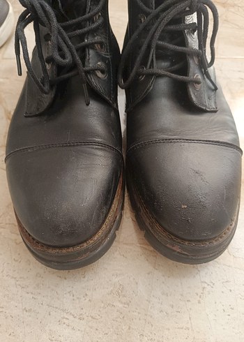 Siyah Deri Erkek Bot - Tokalı Punk Stili - Görsel 8