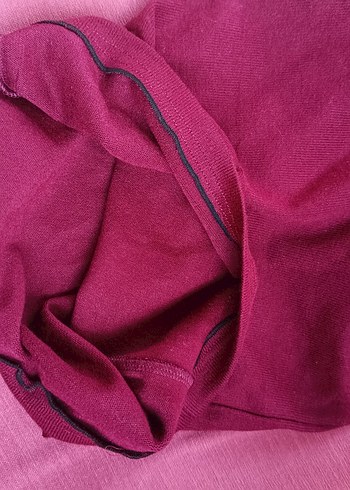 Bordo Yüksek Yakalı Kadın Triko Elbise - Görsel 9