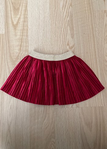 Kız Çocuk Bordo Pilili Etek