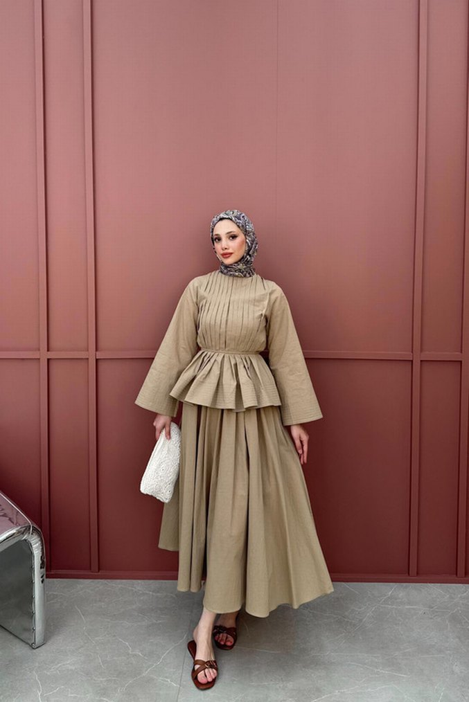 Tesettür Keten Takım - Görsel 2