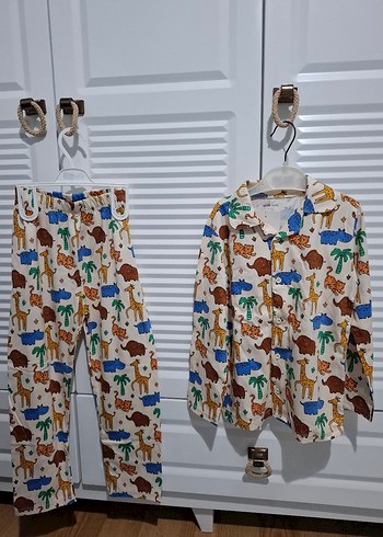 Erkek Çocuk Uzun Kollu Desenli Pijama Takımı