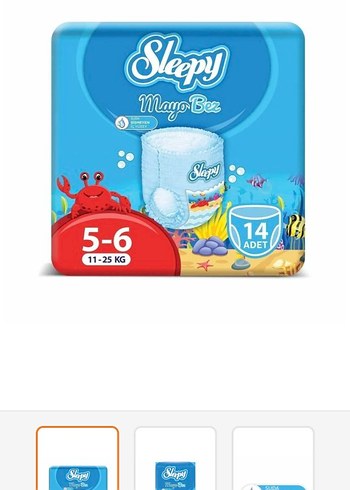 Sleepy 5-6 Numara 11-25 KG Bebek Bezi 14'lü