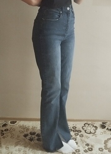 s Beden lacivert Renk Trendyolmilla koyu mavi flare jean