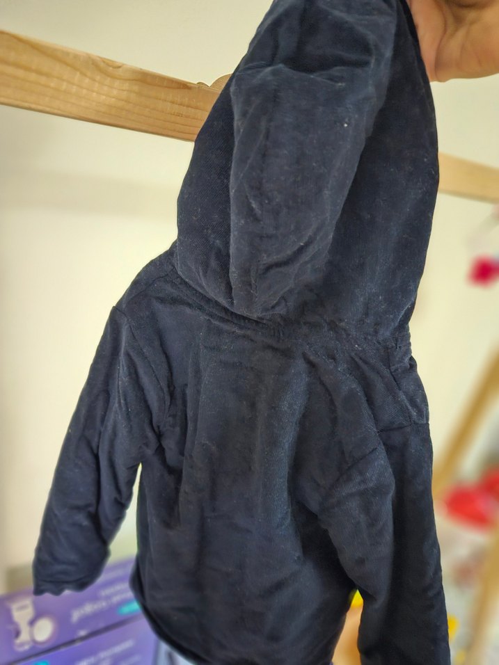 Lacivert Erkek Çocuk Düğmeli Kaban - Görsel 3