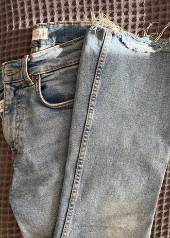 xs Beden mavi Renk Mavi Kadın Normal Boy Denim Pantolon