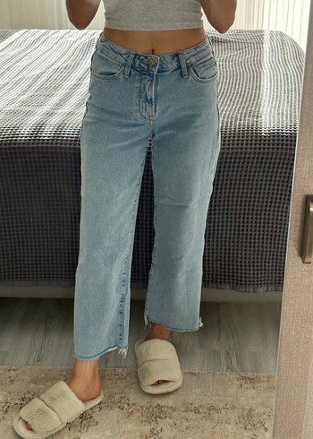 xs Beden Mavi Midi Denim Kadın Jean