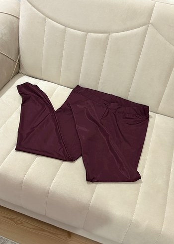 Bordo Drapeli Kadın Tayt - Görsel 2