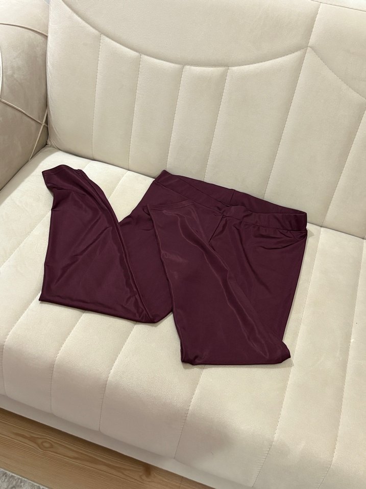 Bordo Drapeli Kadın Tayt - Görsel 2