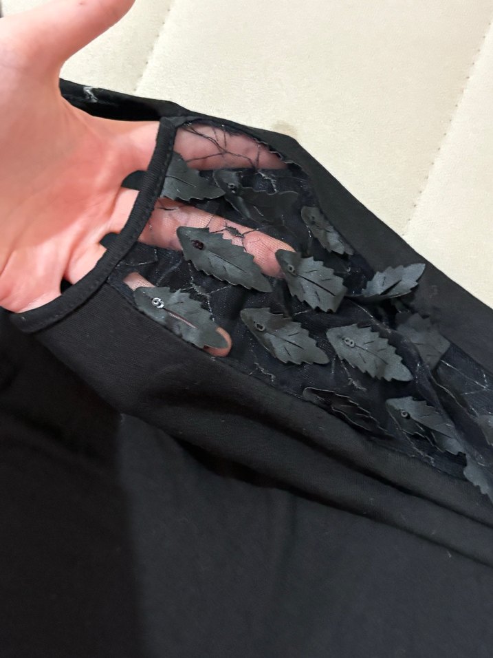 Dantel Detaylı Siyah Hamile Bluzu - Görsel 3