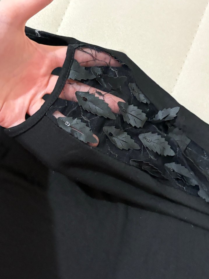 Dantel Detaylı Siyah Hamile Bluzu - Görsel 2