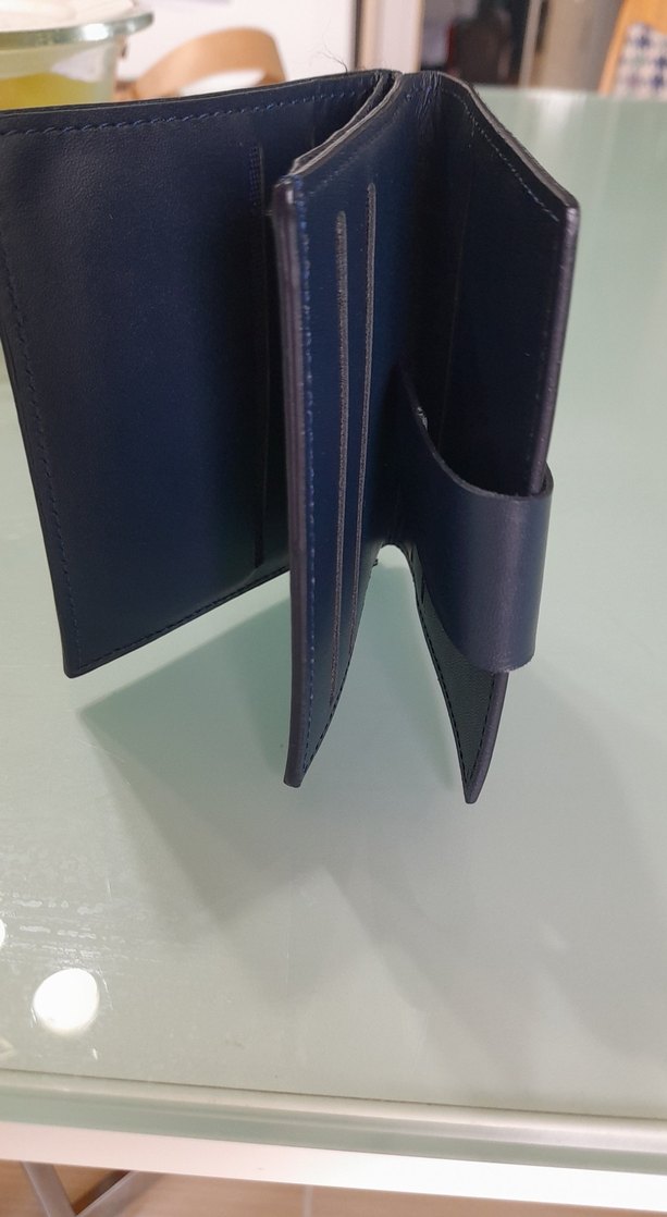 Mavi Deri erkek kartlik+ cüzdan, hiç kullanılmamış - Görsel 3