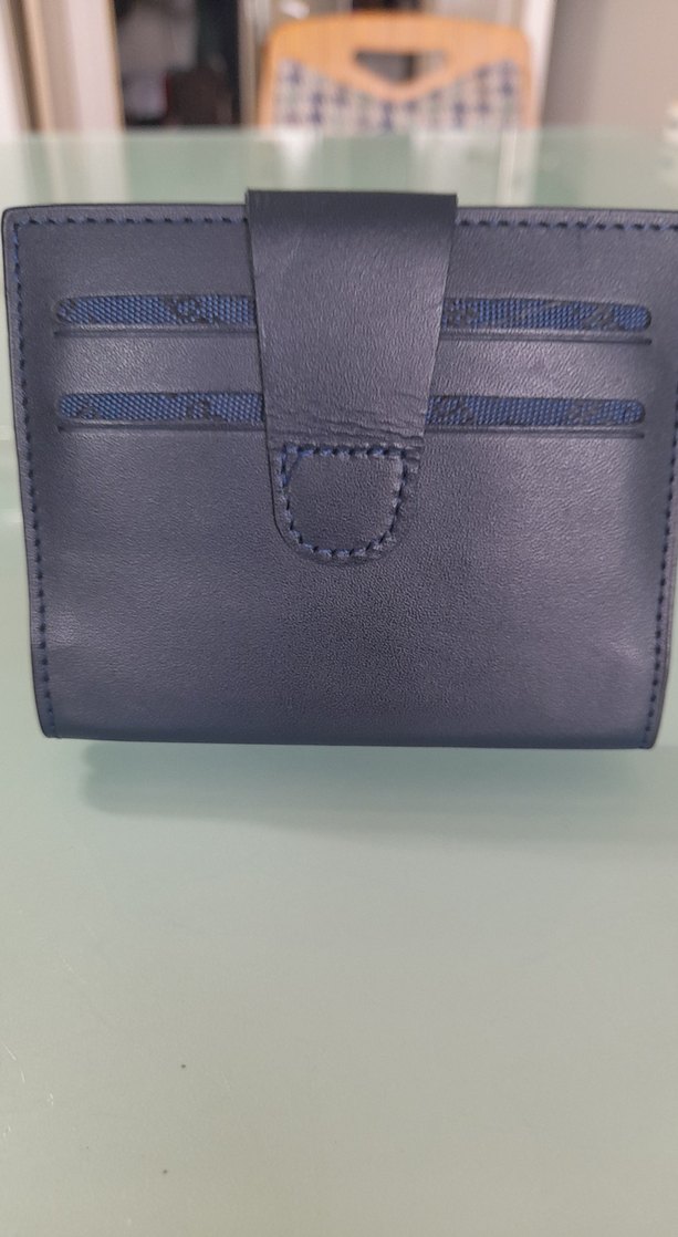 Mavi Deri erkek kartlik+ cüzdan, hiç kullanılmamış - Görsel 2