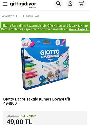 Giotto Decor Tekstil Kumaş Boyası 6'lı