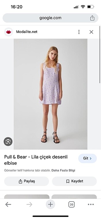 pull and bear lila elbise