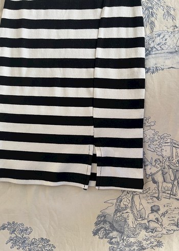 Pull and Bear Çizgili Kolsuz Uzun Örgü Elbise