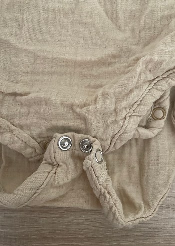 Cigit Bej Müslin Uzun Kollu Bebek Body - Görsel 4